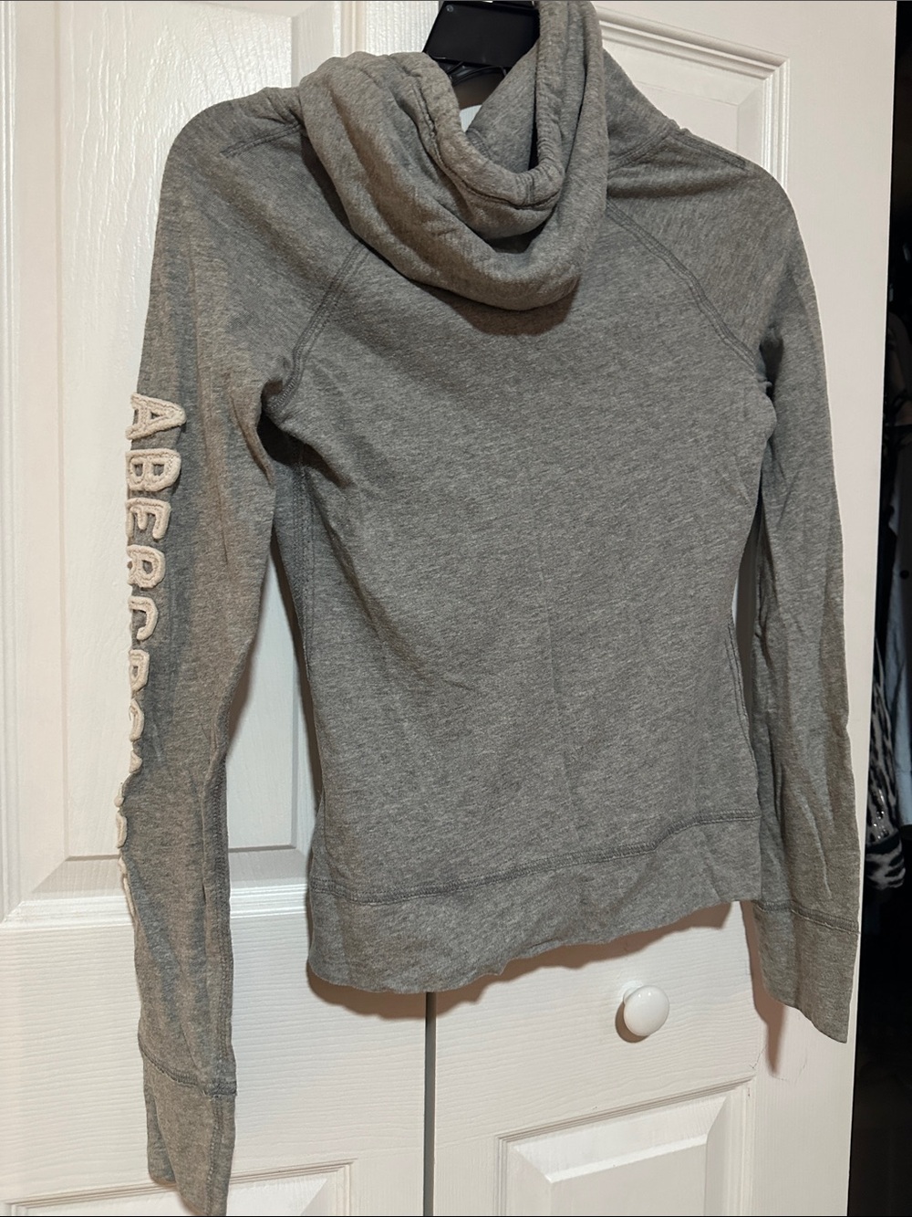 Abercrombie & Fitch Gray Hooded Cowl-Neck Sweater - Picture 2 of 2